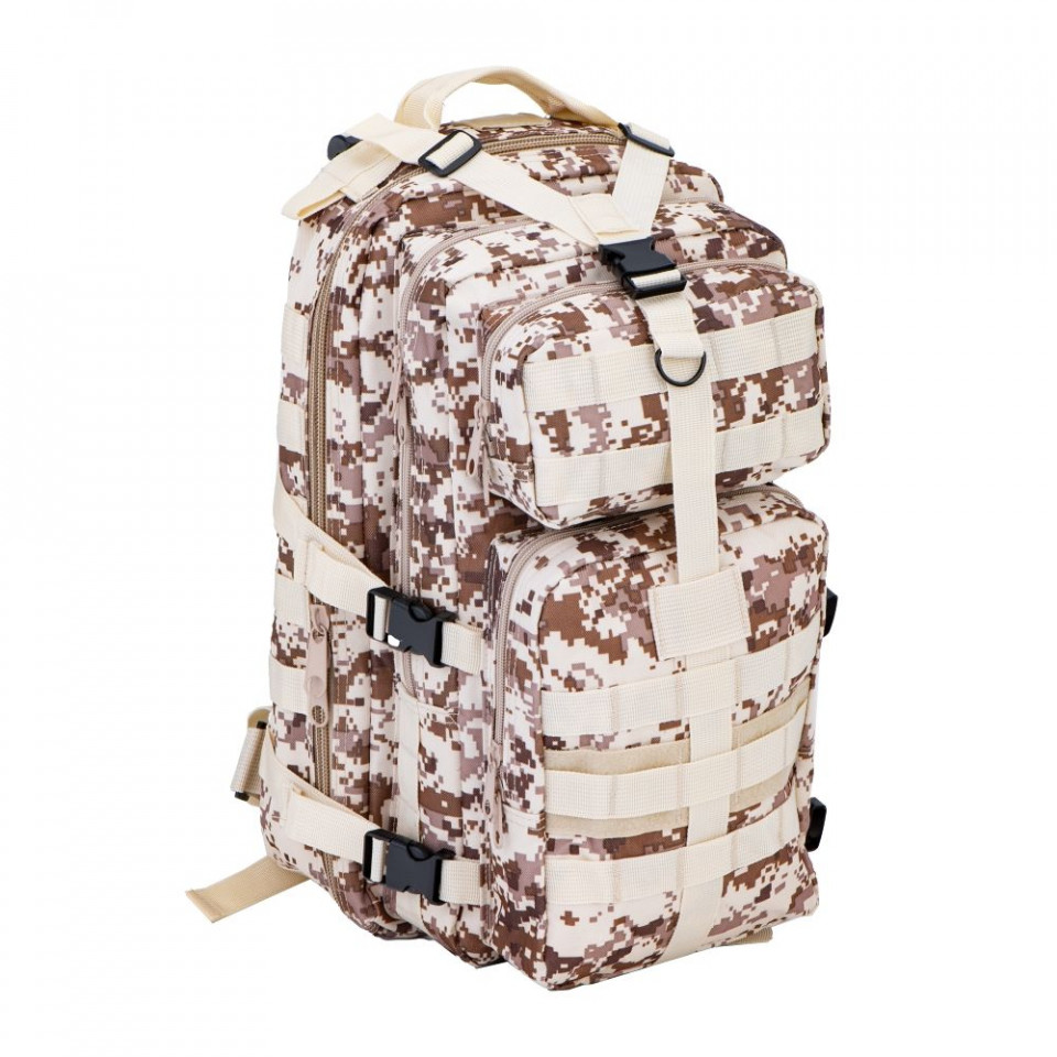 Rucsac Tactic 35L, Impermeabil, Compartimente Multiple, Curele Reglabile, Ideal Outdoor, Forcell Ranger Shark, Desert Camo
