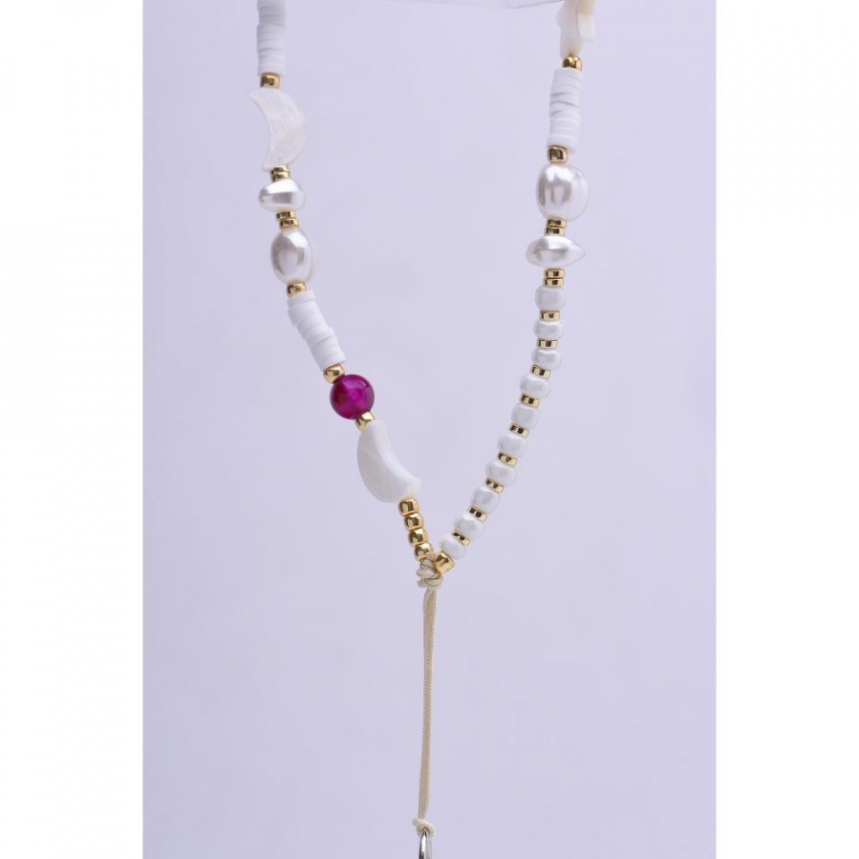 Snur universal telefon, 44cm (22cm prins) pentru mana, Skyddar Shells - Alb / Mov - 3 | YEO