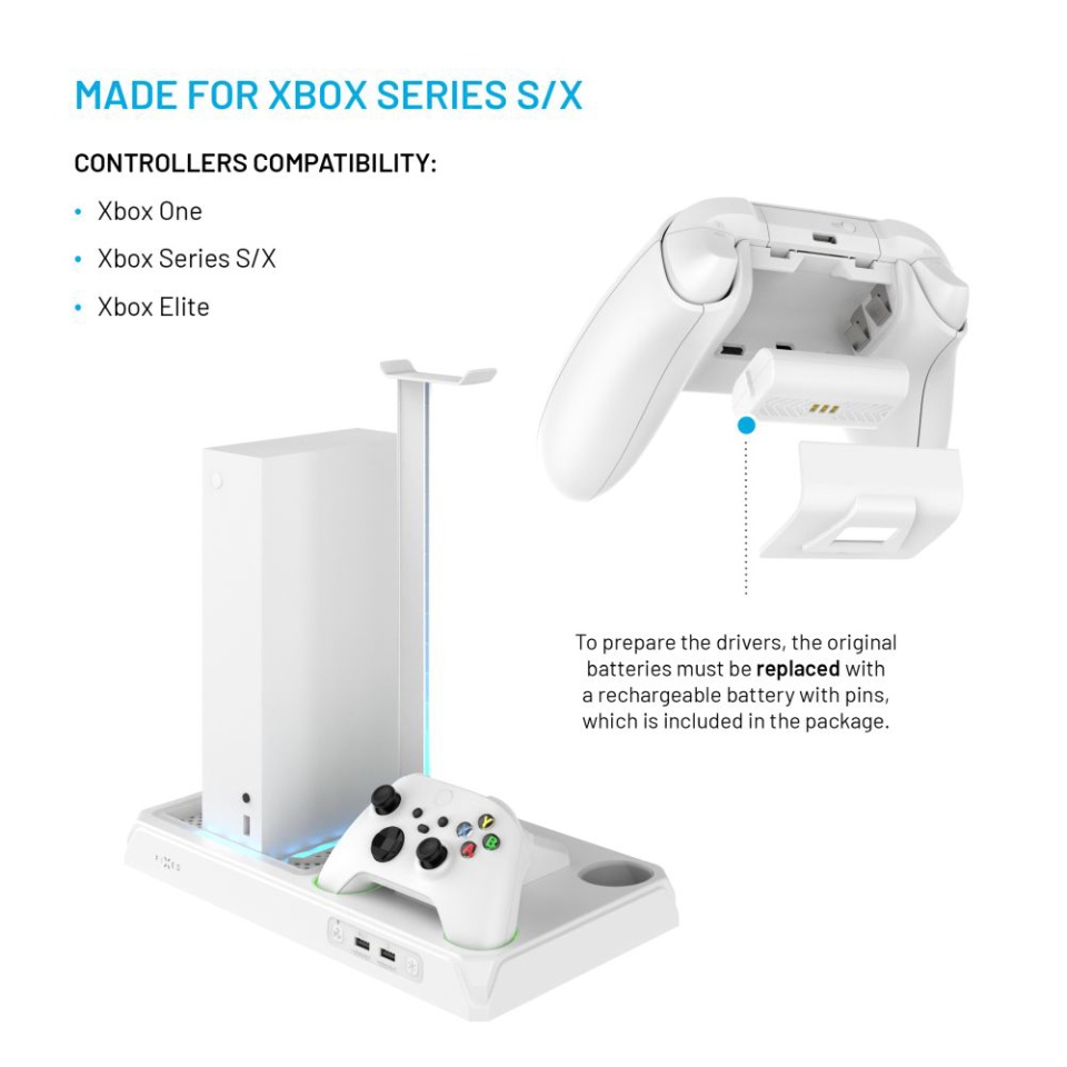 Stand Multifunctional Xbox FIXED FIXXB-MCS-BK, Suport Consola Series X/S, Incarcare 2 Controllere, 12 Jocuri, LED RGB, USB, [Culoare necunoscută] - 2 | YEO