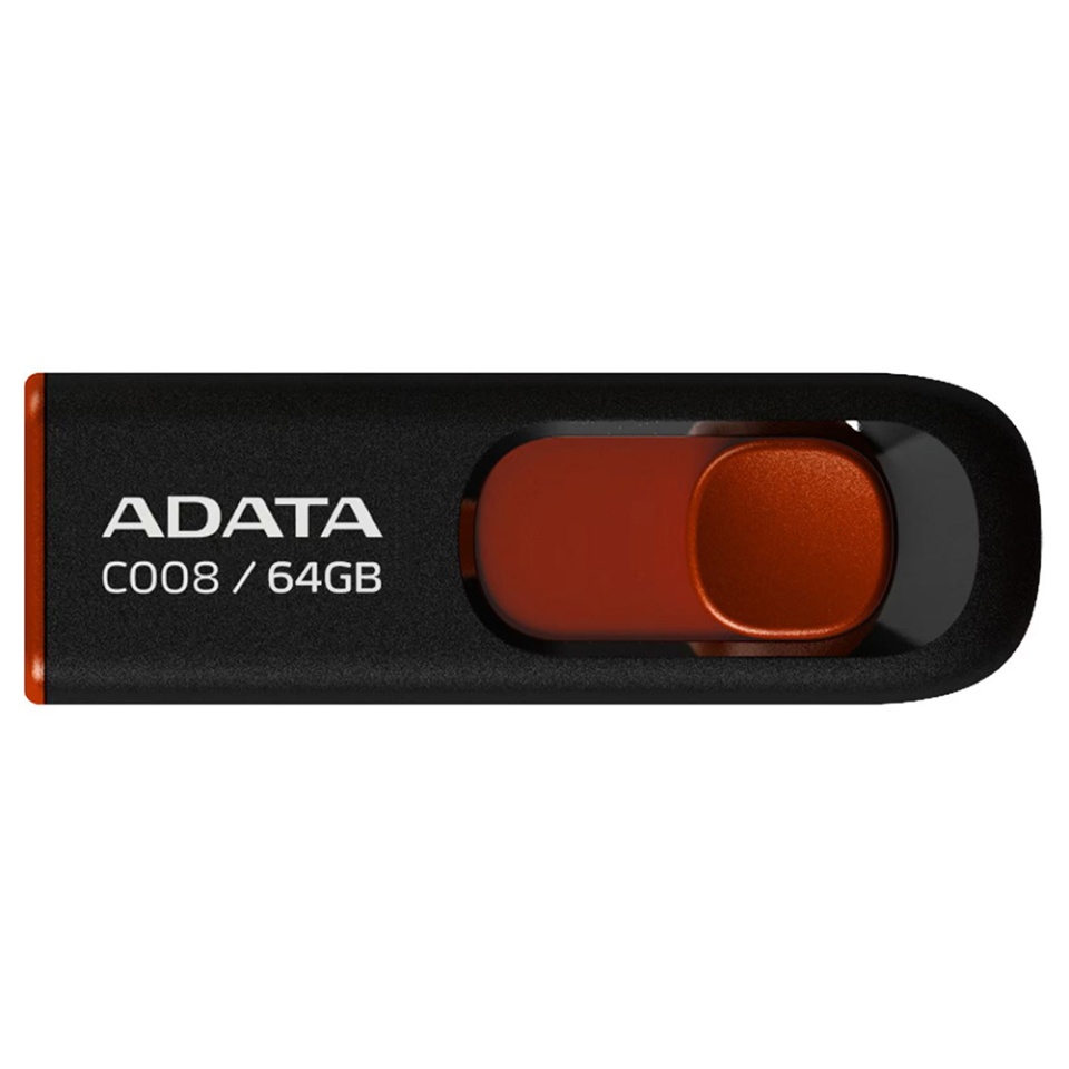 Stick de Memorie USB 2.0 FlashDrive, 64GB, Adata, AC008, Negru - 1 | YEO