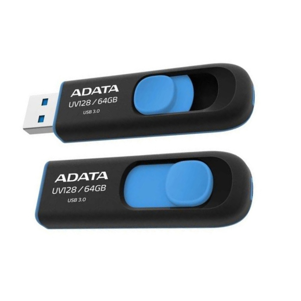 Stick USB ADATA AUV128-RBE, 64GB, USB 3.2, Transfer Rapid, Albastru/Negru - 2 | YEO