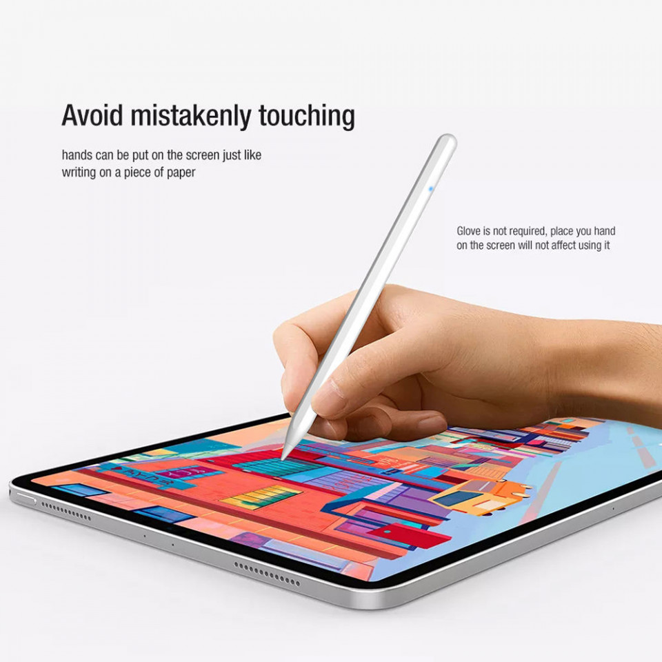 Stylus Pen pentru iPad, Palm Rejection, Techsuit M2 - Alb - 2 | YEO