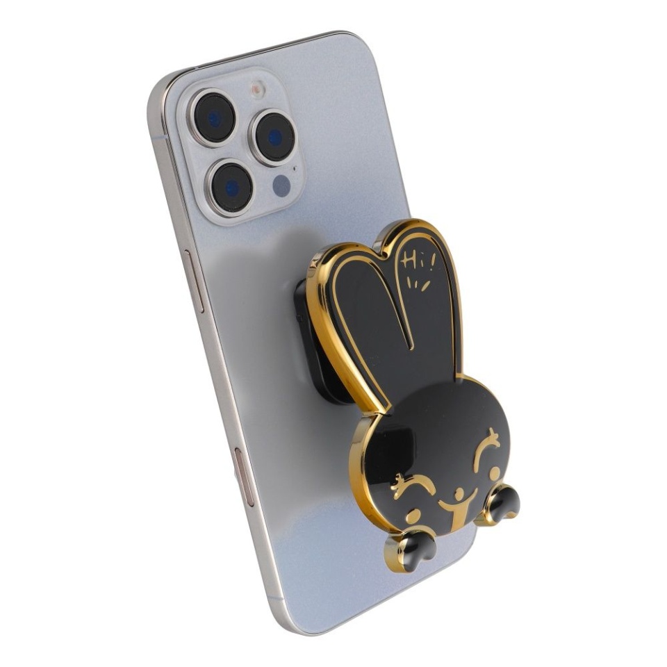 Suport Adeziv Universal Iepuras, Ideal pentru Vizionare Video, 9x6 cm, SKDR, Negru - 1 | YEO