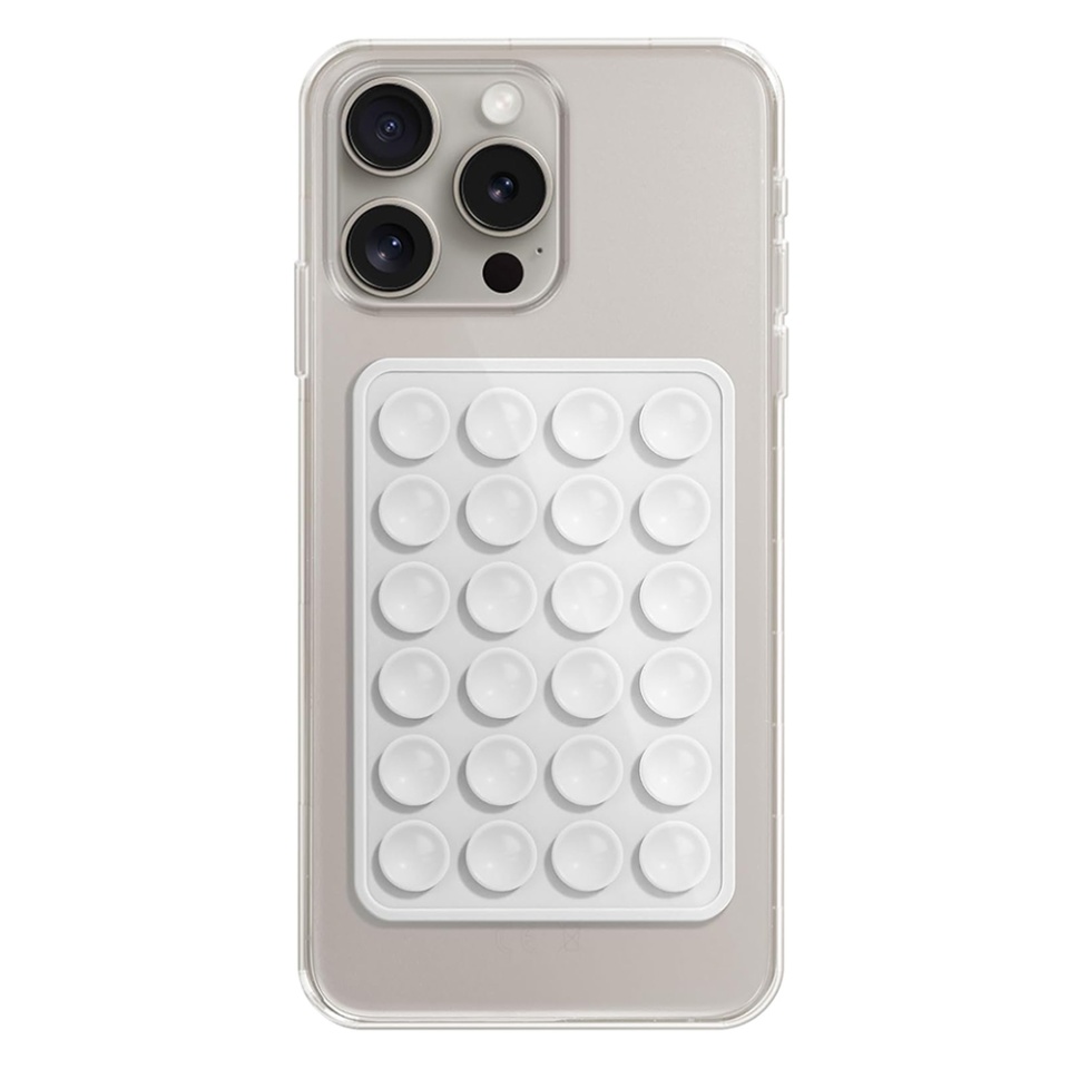 Suport Adeziv Universal pentru Telefon cu Ventuza, Potrivit Pentru Tik-Tok/Selfie/Vizionare Video, din Silicon, 8x5,5cm, SKDR StickIt SO-PAD - Alb
