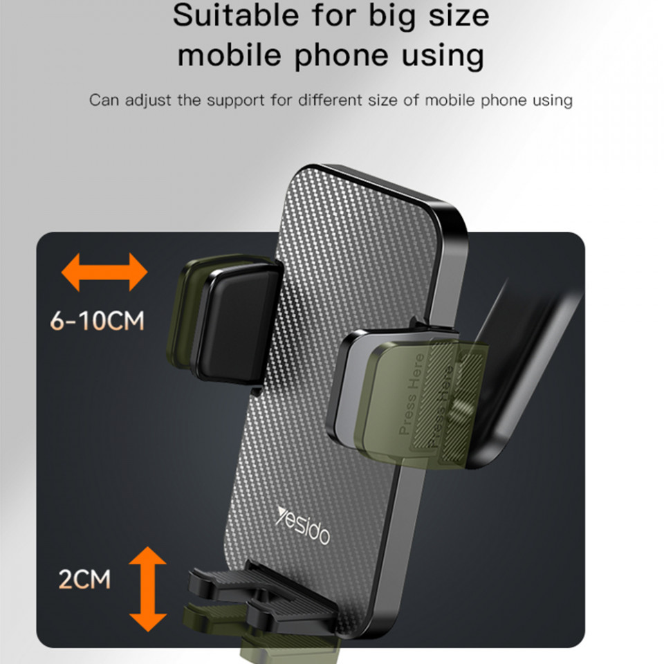 Suport Auto cu Prindere de Bord si Parbriz, Yesido (C173) - Negru - 1 | YEO