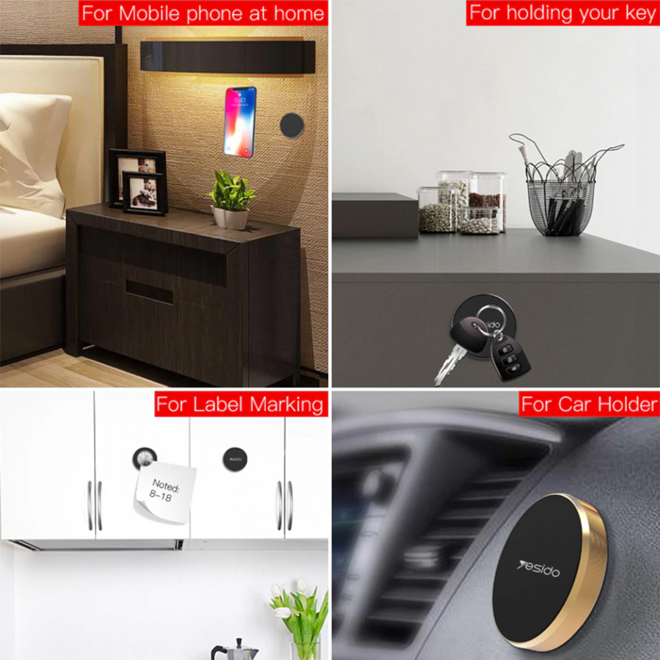 Suport Auto cu Prindere Magnetica si alte functii, Yesido C38 - Negru - 2 | YEO