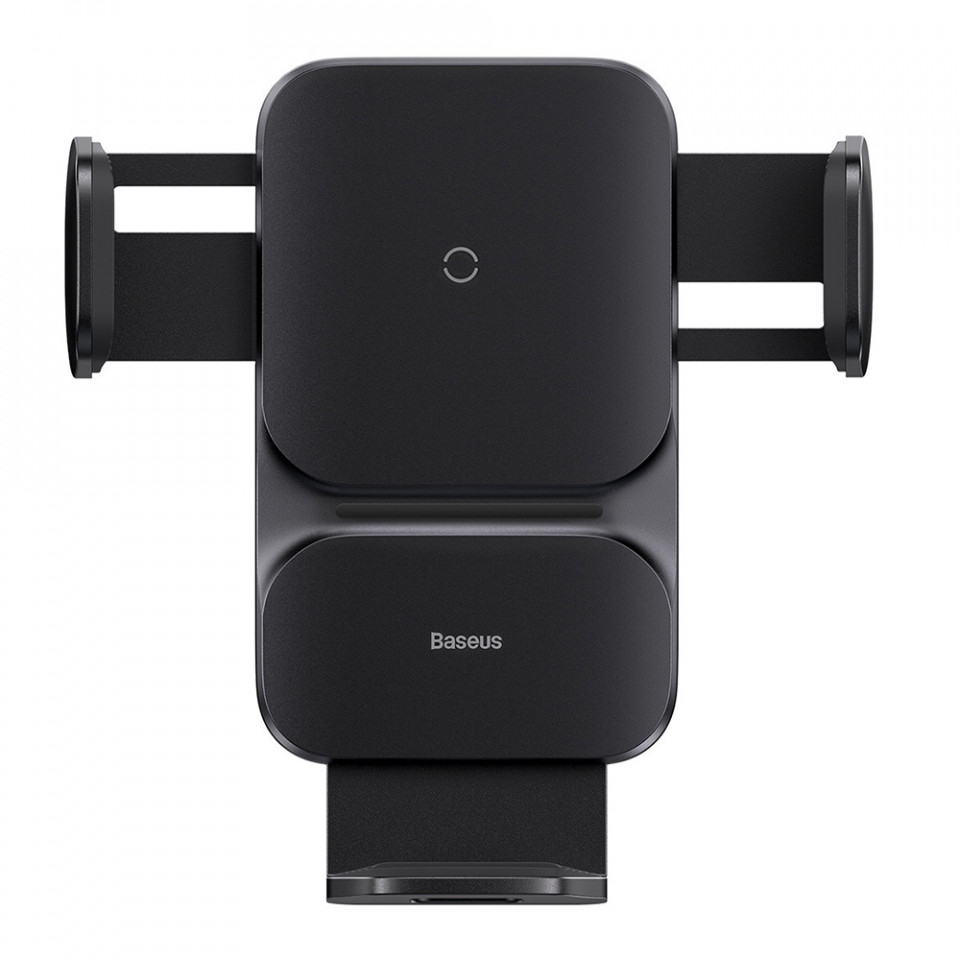 Suport auto incarcare wireless, grila ventilatie, 15W, Baseus Wisdom (CGZX000001) - Negru