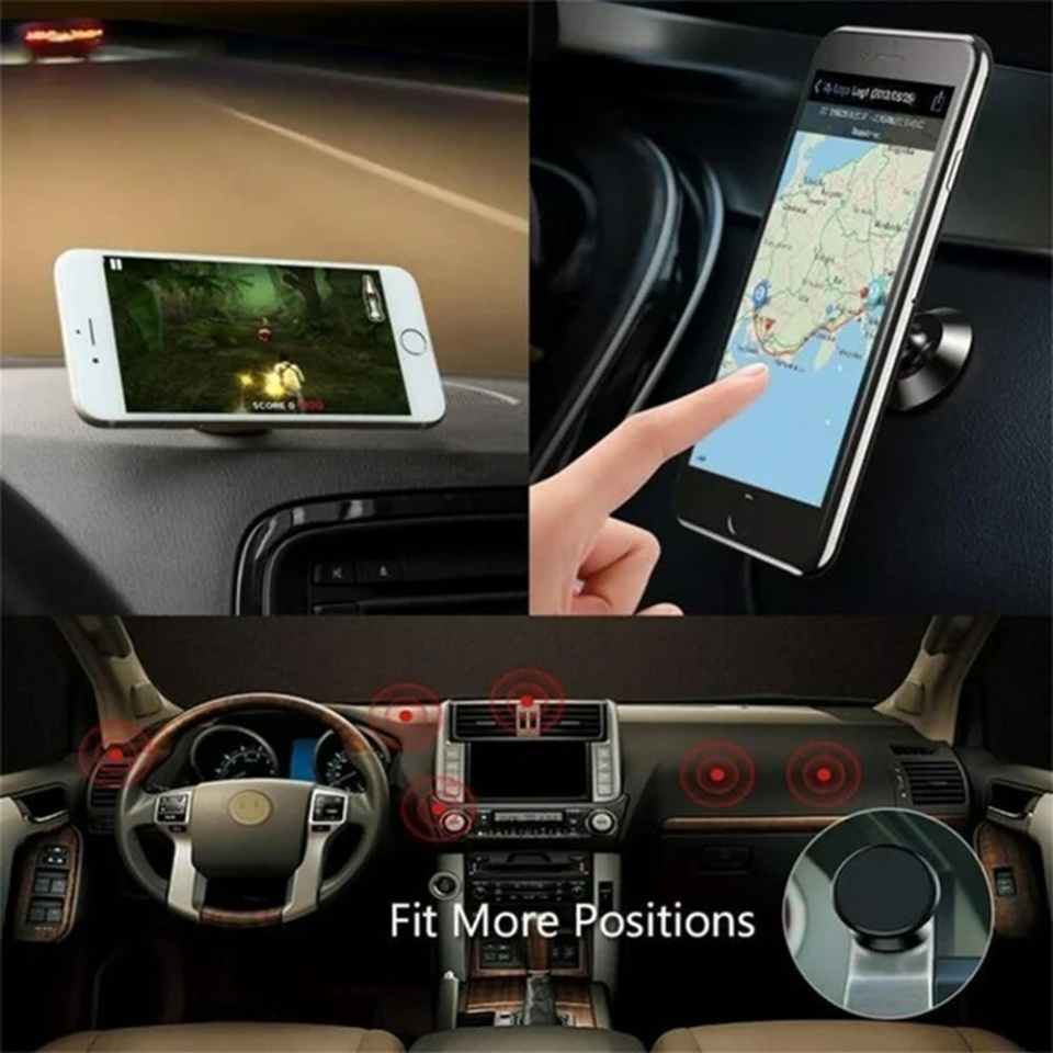 Suport Auto Magnetic, Compatibilitate Universala, SKDR TinyGrip (S10), Negru, set cu sticker - 3 | YEO