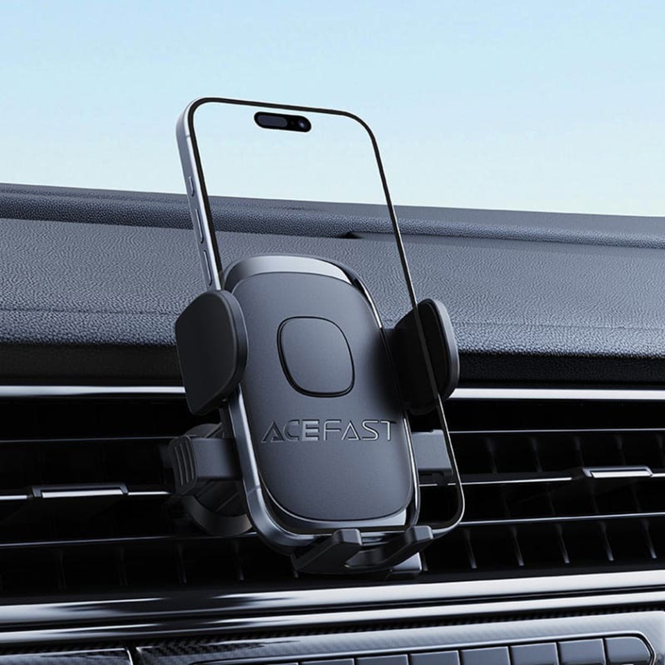Suport Auto Telefon 4.7"-6.9", Montare Grila Ventilatie, One-Key Lock, Prindere Silicon, Acefast D56, Negru - 5