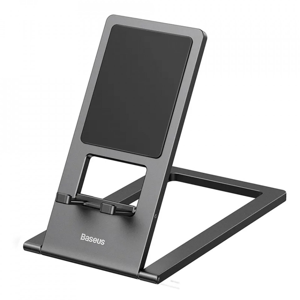 Suport Birou din Aluminiu, Pliabil, pentru Telefon si Tableta, Baseus (LUKP000013), Gri