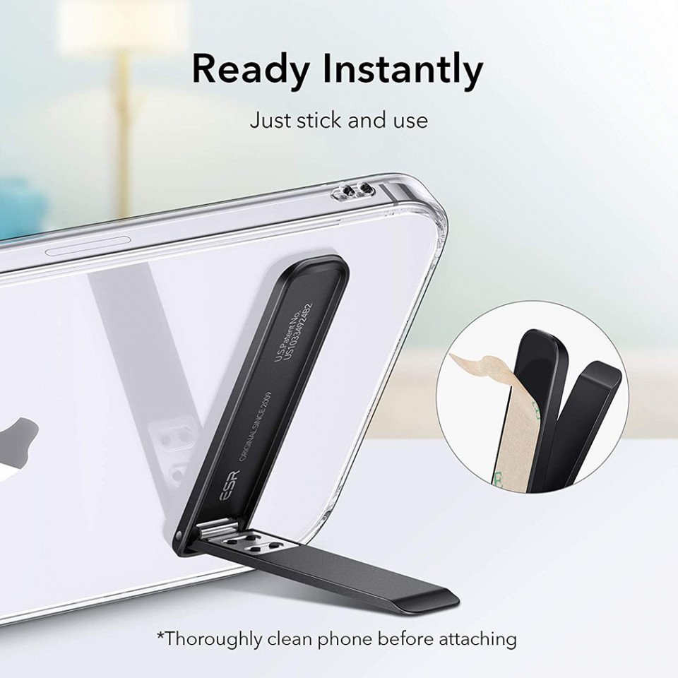 Suport pentru Birou, Auto Adeziv, ESR Boost Kickstand, Negru - 1 | YEO