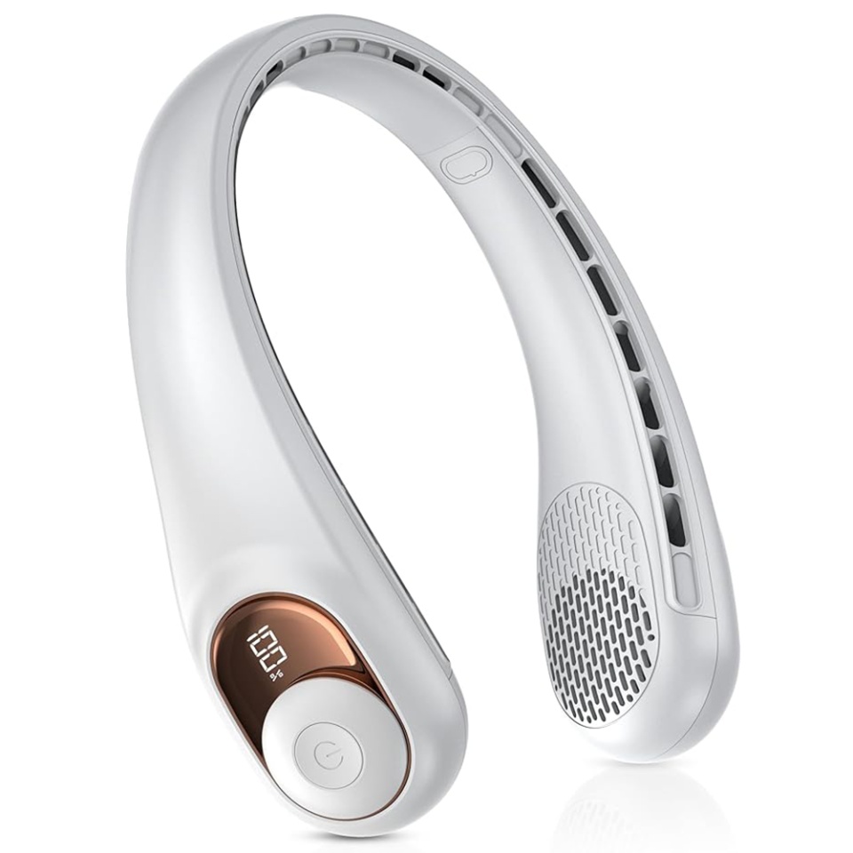 Ventilator Portabil de Gat S9, Display Digital, 3 Viteze, 5200mAh, 5800RPM, Hands-Free si Reincarcabil, Alb - 2 | YEO