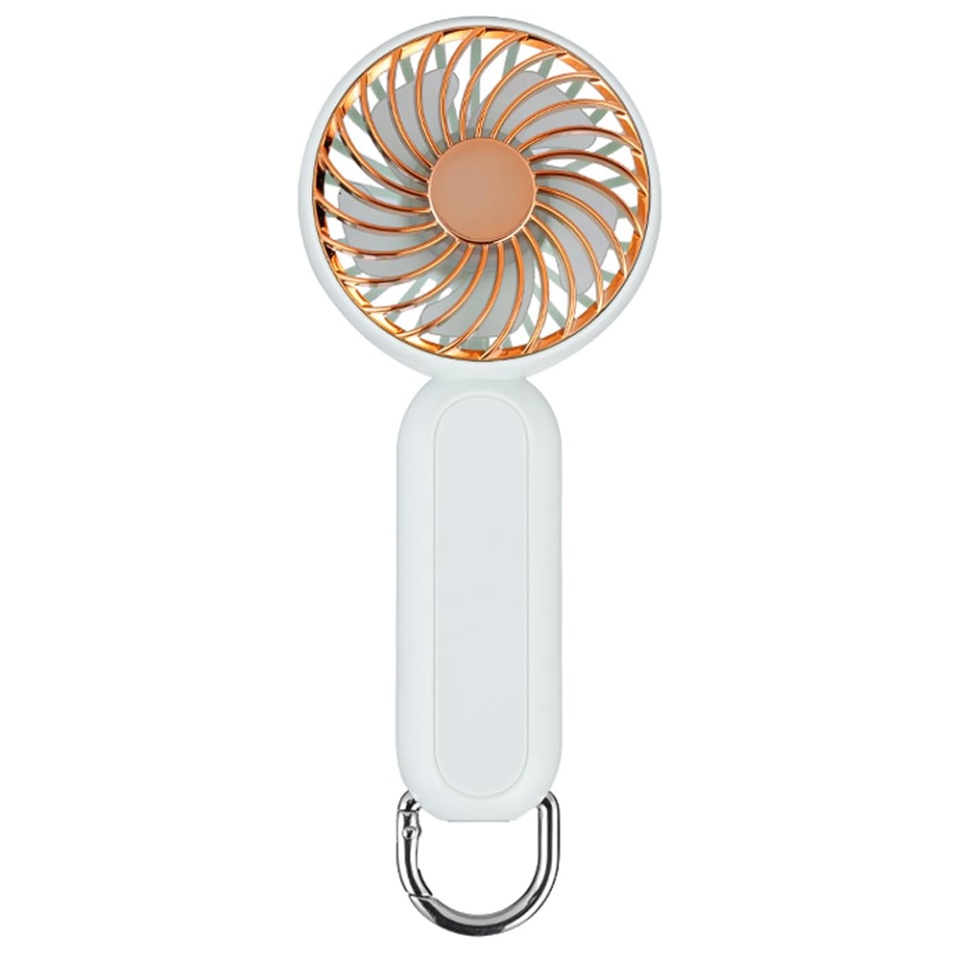 Ventilator Portabil Mini, 3 Viteze, de Birou, de Mana, USB, 1200mAh, SKDR LittleWonder - Bej nud