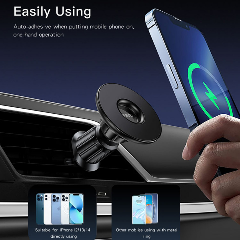 Yesido - Car Holder (C156) - Magnetic Grip for Air Vent - Black - 3 | YEO