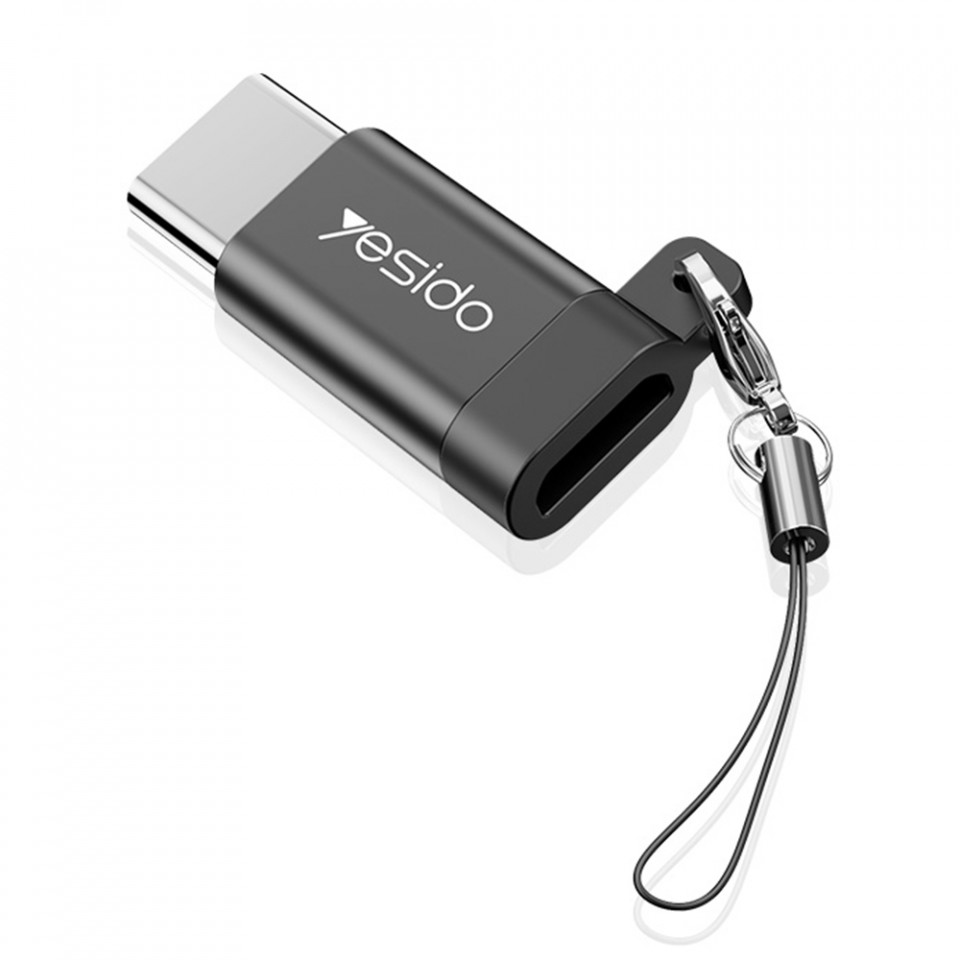Adaptor Micro-USB la Type-C, Plug & Play, 480Mbps, Yesido (GS04) - Negru