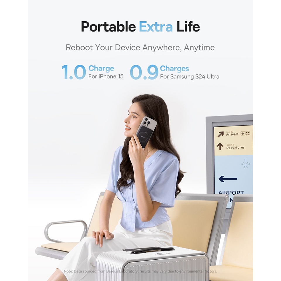 Baterie Externa, Baseus, Incarcare Rapida, Magnetic, Type-C, Qi2, Fast Charging, 20W, 5000mAh, Cablu Type-C, PicoGo, Negru - 6