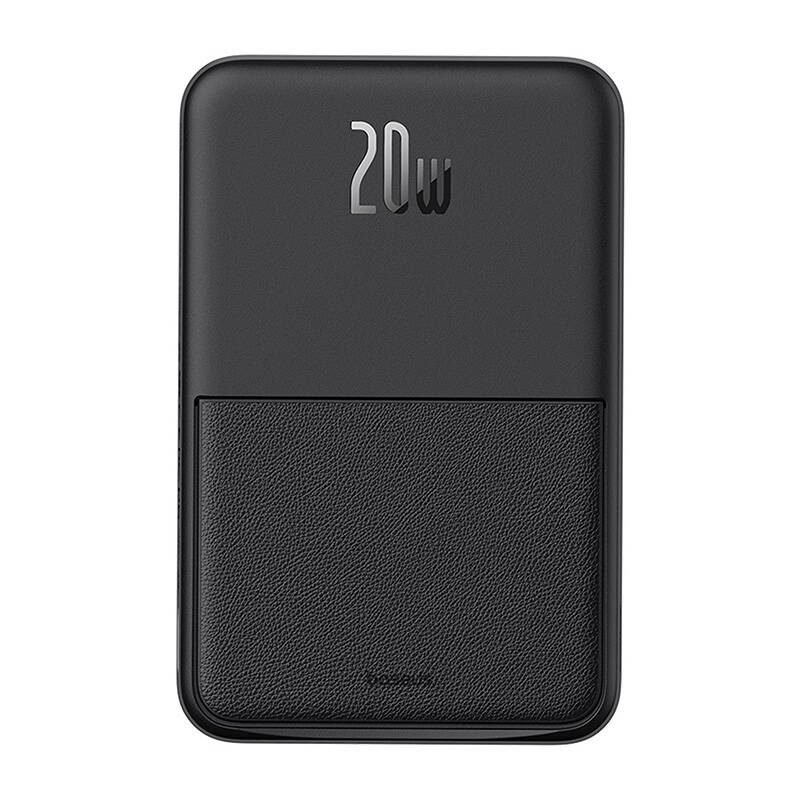 Baterie Externa, Baseus, Magnetica, USB-C, 5000mAh, 20W, MagSafe, Cable Type-C, 3A, 30cm, MagPro Magnetic, Negru - 1 | YEO