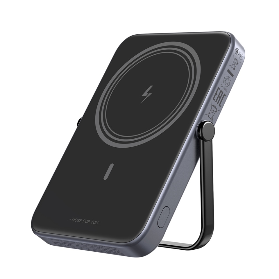Baterie Externa cu Display Digital, Ugreen, Incarcare Rapida, Magnetic, Wireless, 5000mAh, USB-C, 18W, 5V/3A, PB571, Negru - 1 | YEO