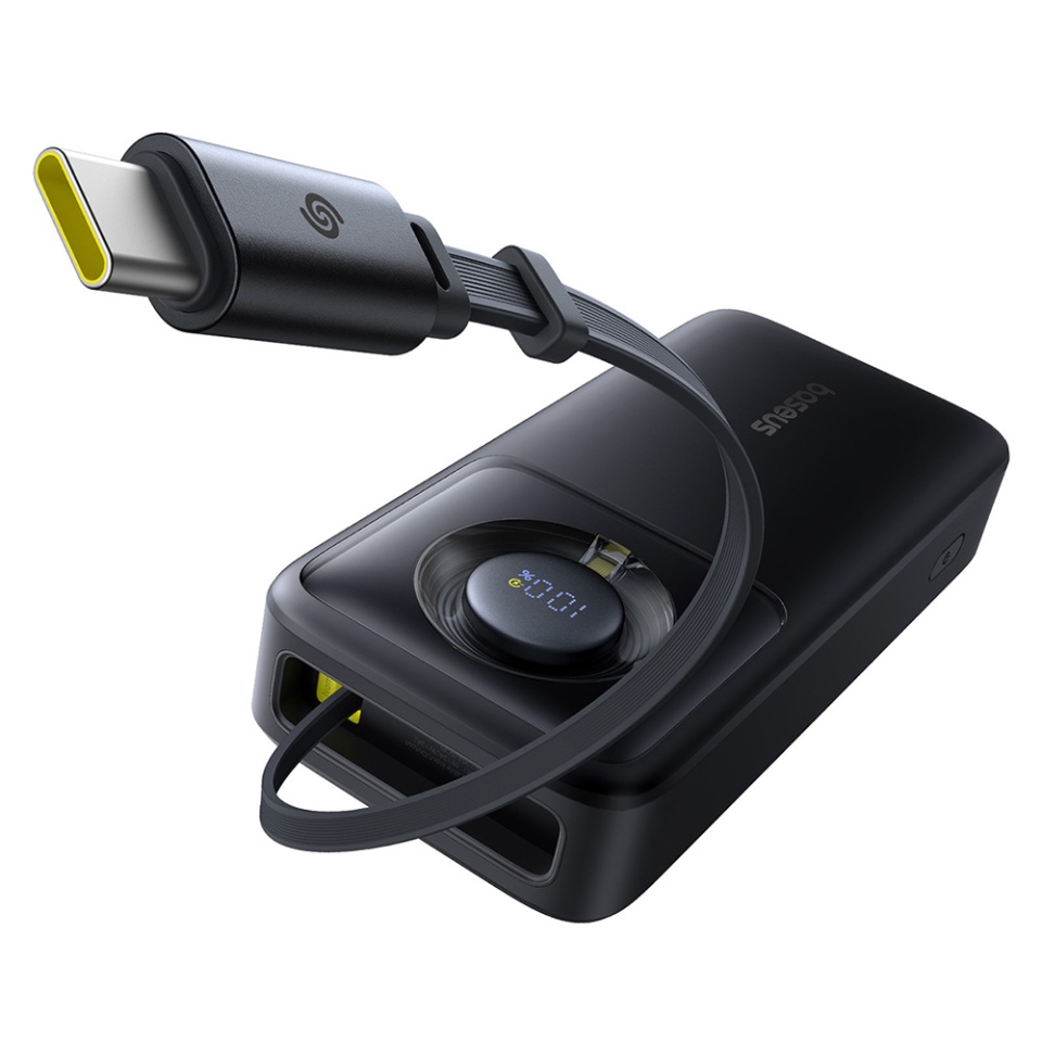 Baterie Externa Free2Pull Baseus, 20000mAh, cablu USB-C retractabil, 65W, 0.7m, Negru - 1 | YEO