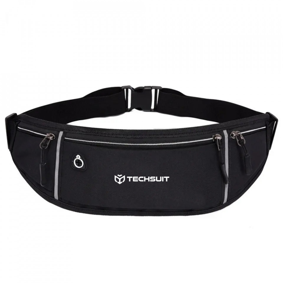 Borseta sport cu fermoar, ajustabila, Unisex, Techsuit (CWB3) - Negru