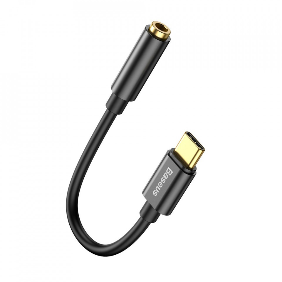 Cablu adaptor audio Type-C la Jack 3.5mm, Baseus L54 (CATL54-01) - Negru - 1 | YEO