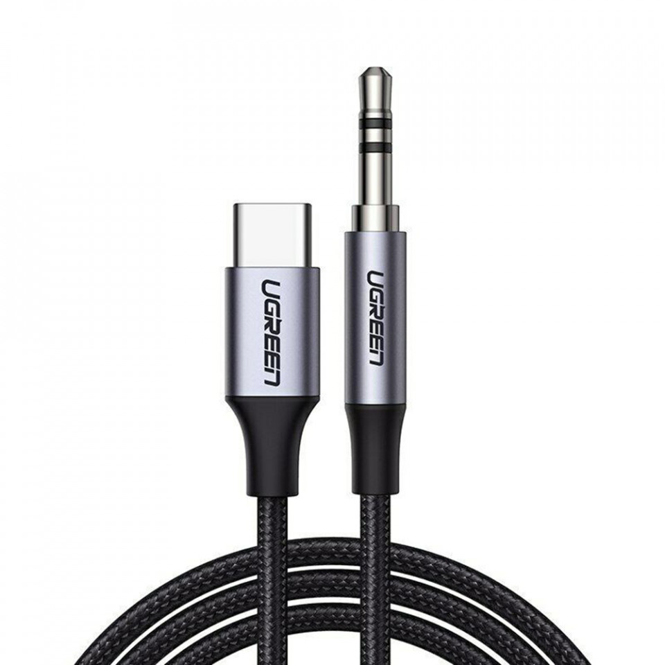 Cablu audio adaptor (30633) Type-C la Jack 3.5mm, 1m, Ugreen - Deep Gray
