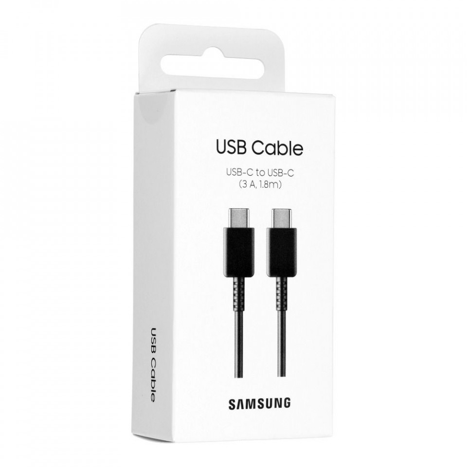 Cablu data Type-C la Type-C, 3A, 1.8M, Original Samsung (EP- DX310JBEGEU) - Negru - 2 | YEO