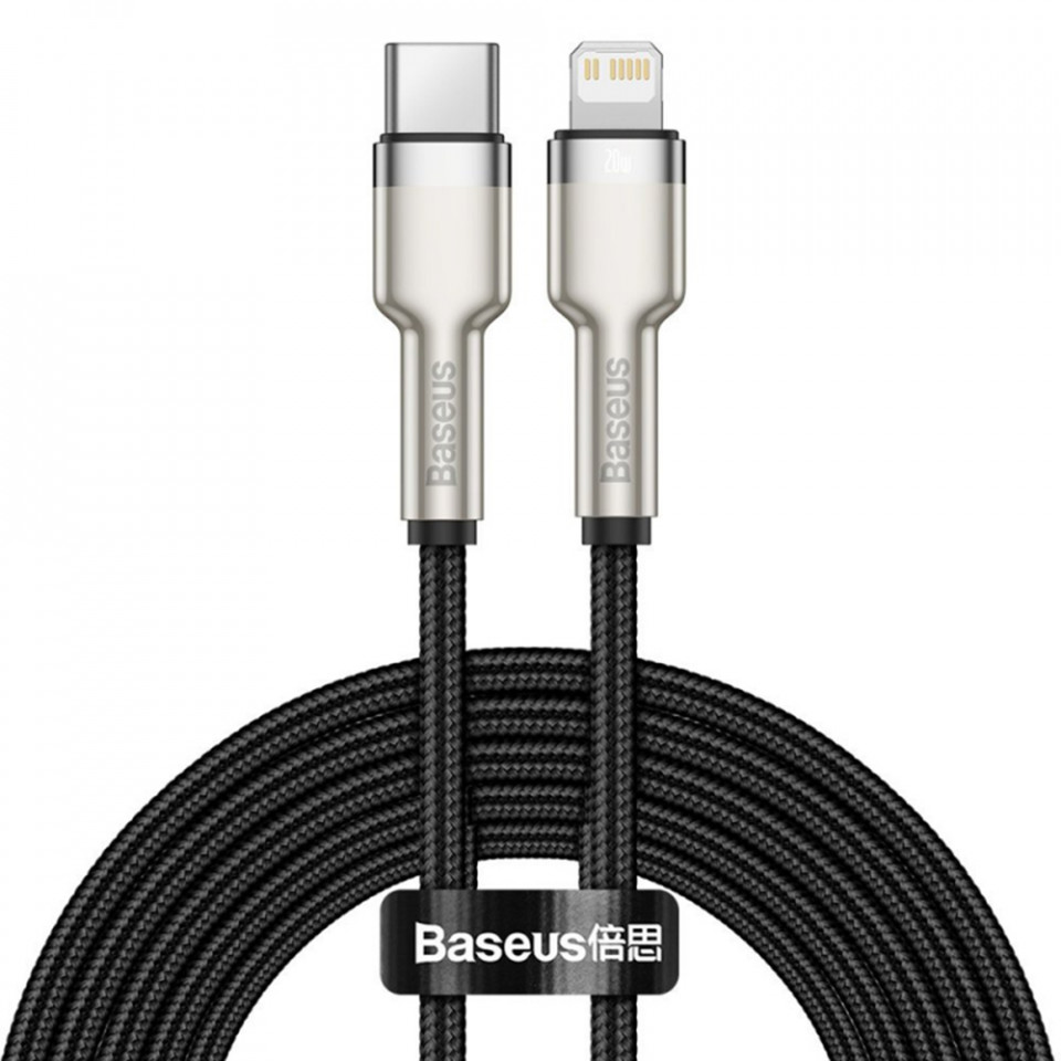 Cablu de Date Type-C la Lightning 20W, 2m, Baseus Cafule Series - Negru