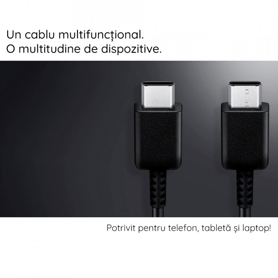 Cablu de Date Type-C la Type-C Fast Charging 3A, 1.8m - Samsung (EP-DX310JBE) - Black (Bulk Packing) - 3 | YEO