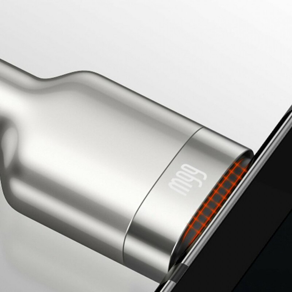 Cablu USB to Type-C, Super Fast Charging, 66W, 6A, 25cm - Baseus Cafule Series Metal (CAKF000001) - Black - 3 | YEO