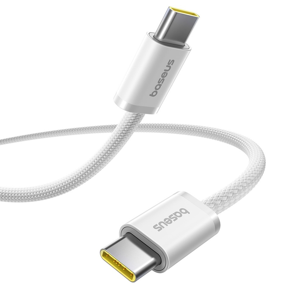 Cablue de date Type-C la Type-C Fast Charge, 100W, 480Mbps, Smart Chip, 2m, Baseus Dynamic 4 Series, Alb - 1 | YEO