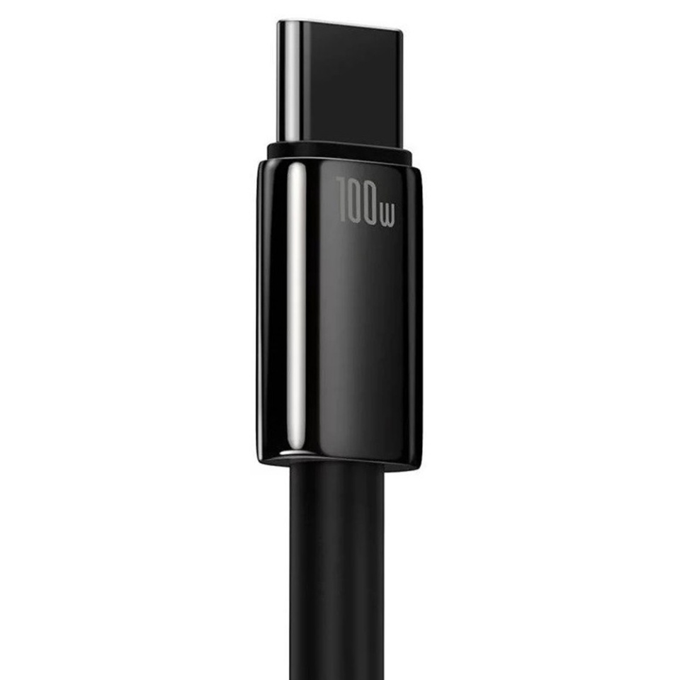 Cablue de Date USB la Type-C 100W, Super Fast Charging, 1m, 480Mbps, Baseus Tungsten Gold, Negru - 2 | YEO