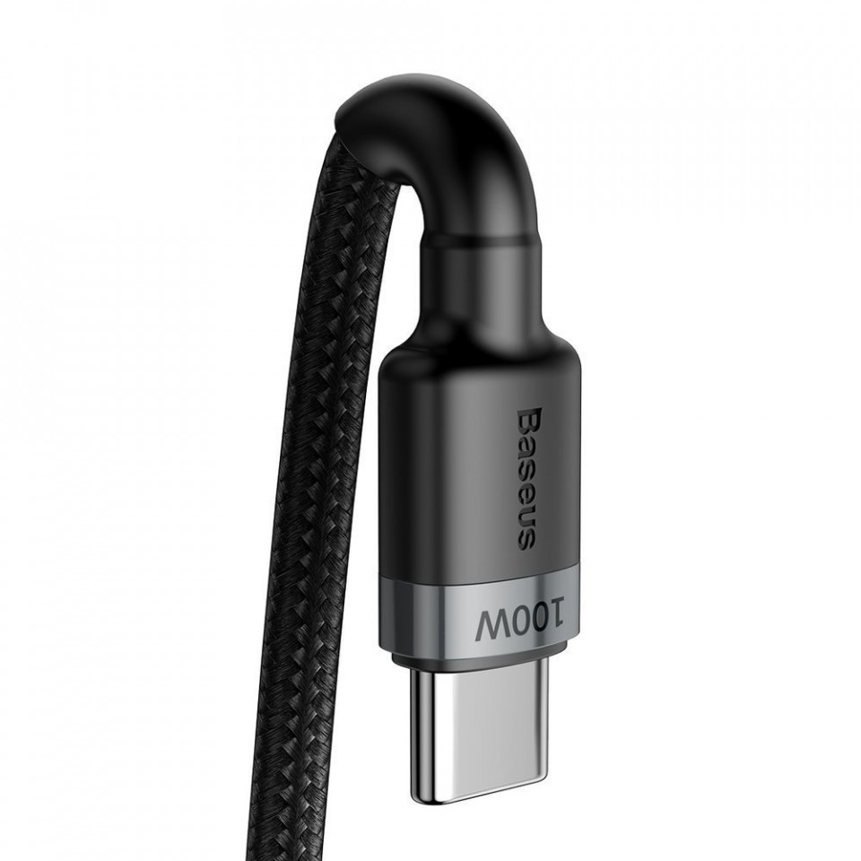 Cablue de date USB la Type-C, PD 2.0, 100W, 2m, Cafule Baseus (CATKLF-ALG1) - Gri Negru - 1 | YEO