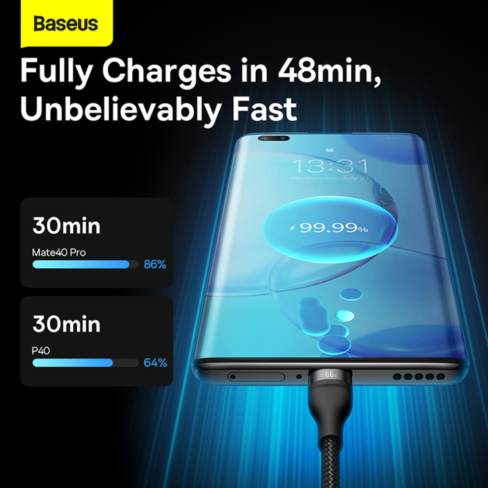 Cablue de Incarcare / Date 3in1 USB la Type-C, Lightning, Micro-USB, 66W, 1.2m, Baseus, Flash Series 2, Negru - 3 | YEO