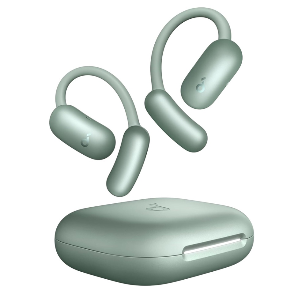 Casti Bluetooth Wireless, Anker SoundCore AeroFit 2, Casti fara Fir, Bluetooth 5.4, TWS, USB-C, cu dock de incarcare, Rezistente la Praf IP55, Verde