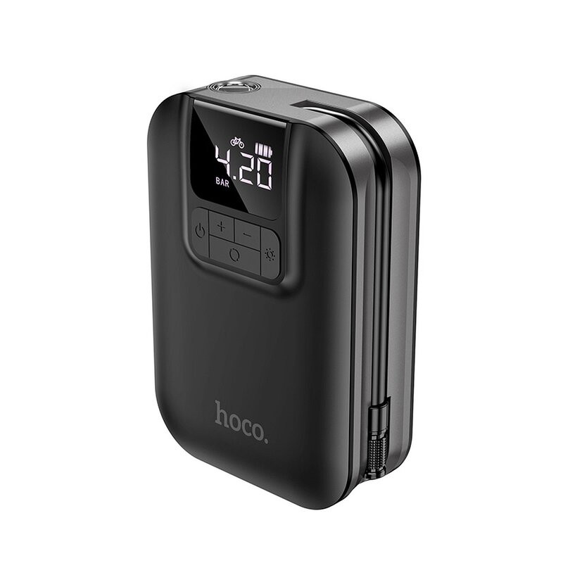 Compresor Auto 3.5bar, 2500mAh, Hoco Air Pump (S53) - Negru - 3 | YEO