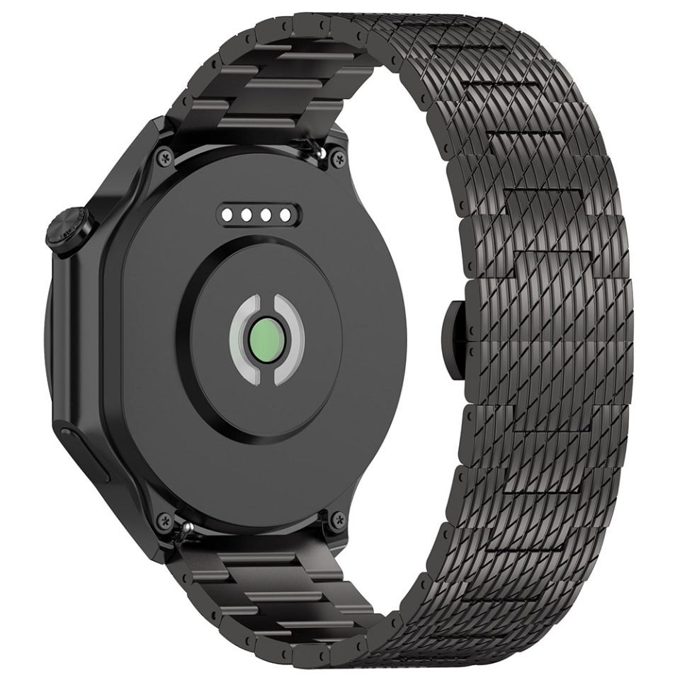 Curea Otel Inoxidabil pentru Samsung Galaxy Watch 4/5/Active 2, Huawei Watch GT 3 (42mm)/GT 3 Pro (43mm), 20mm, SKDR BandPro W052 - Negru - 2 | YEO