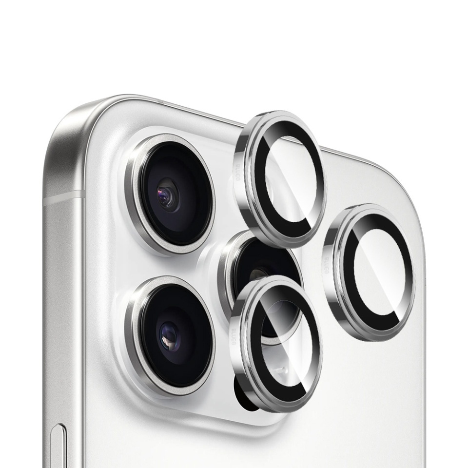 Folie Camera pentru iPhone 14 Pro / iPhone 14 Pro Max, Sapphire Crystal Original Lens Glass Blueo, Protectie camera telefon, Argintiu
