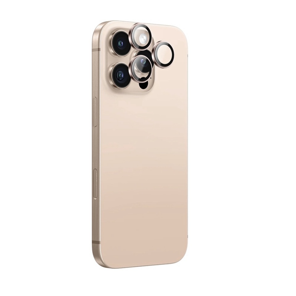 Folie camera pentru iPhone 16 Pro / 16 Pro Max, ANANK AR Lens Guard, Auriu - 2 | YEO