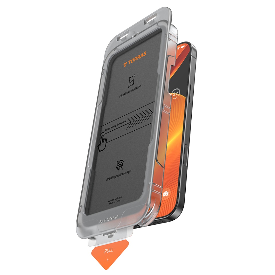 Folie de Sticla iPhone 16 Plus, Torras, GlassGo Install Master, Privacy - 1 | YEO