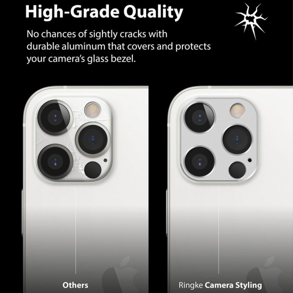 Folie iPhone 12 Pro Max, Camera Styling, Ringke - Silver - 2 | YEO