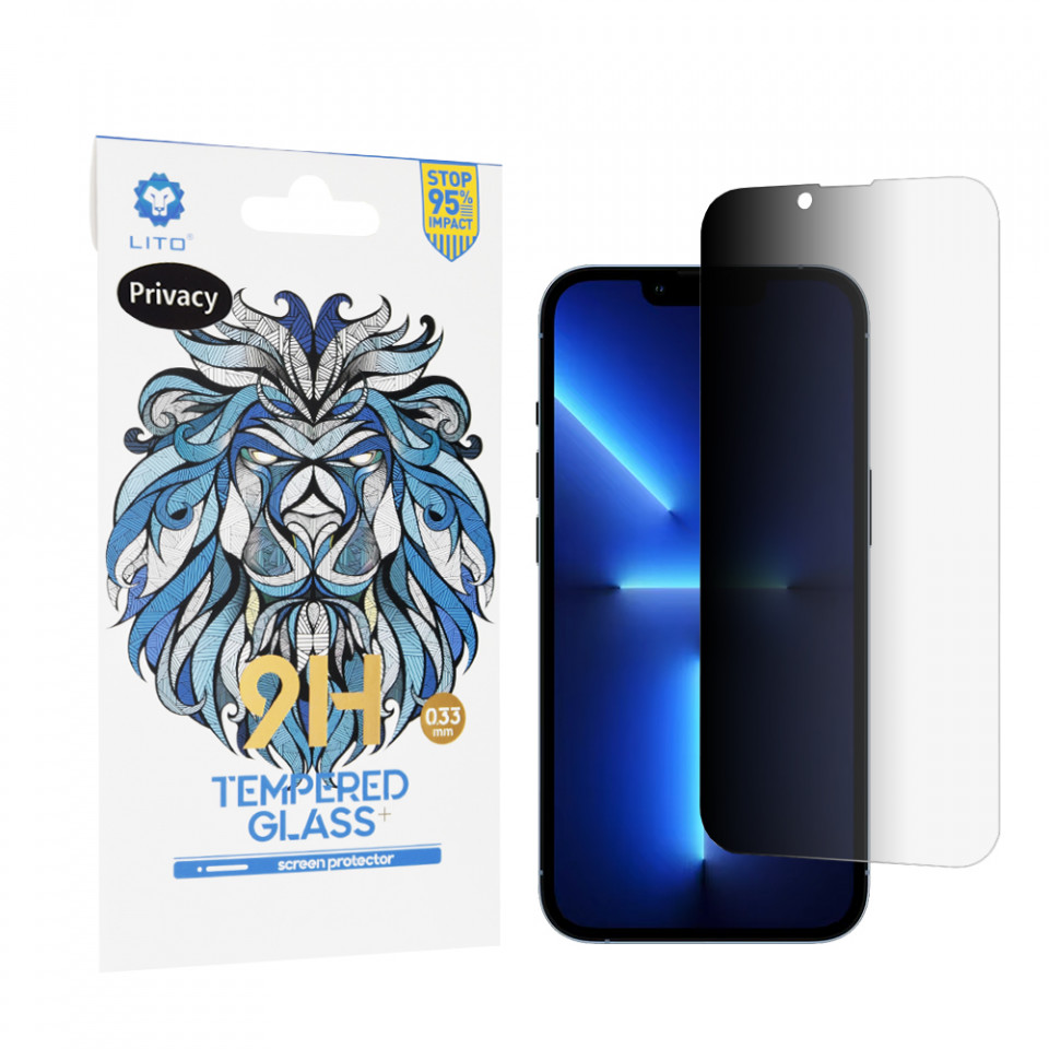Folie iPhone 13 Pro Max din sticla securizata, LITO - Privacy