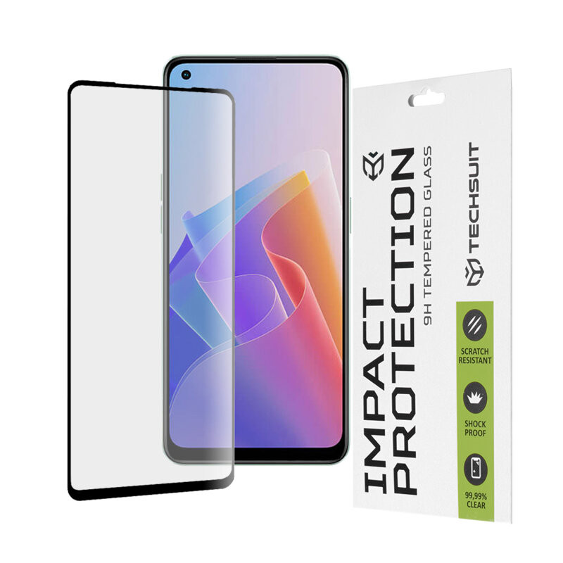 Folie OPPO Reno 7 Lite 5G / Reno7 4G ce acopera tot ecranul 111D, Techsuit - Negru