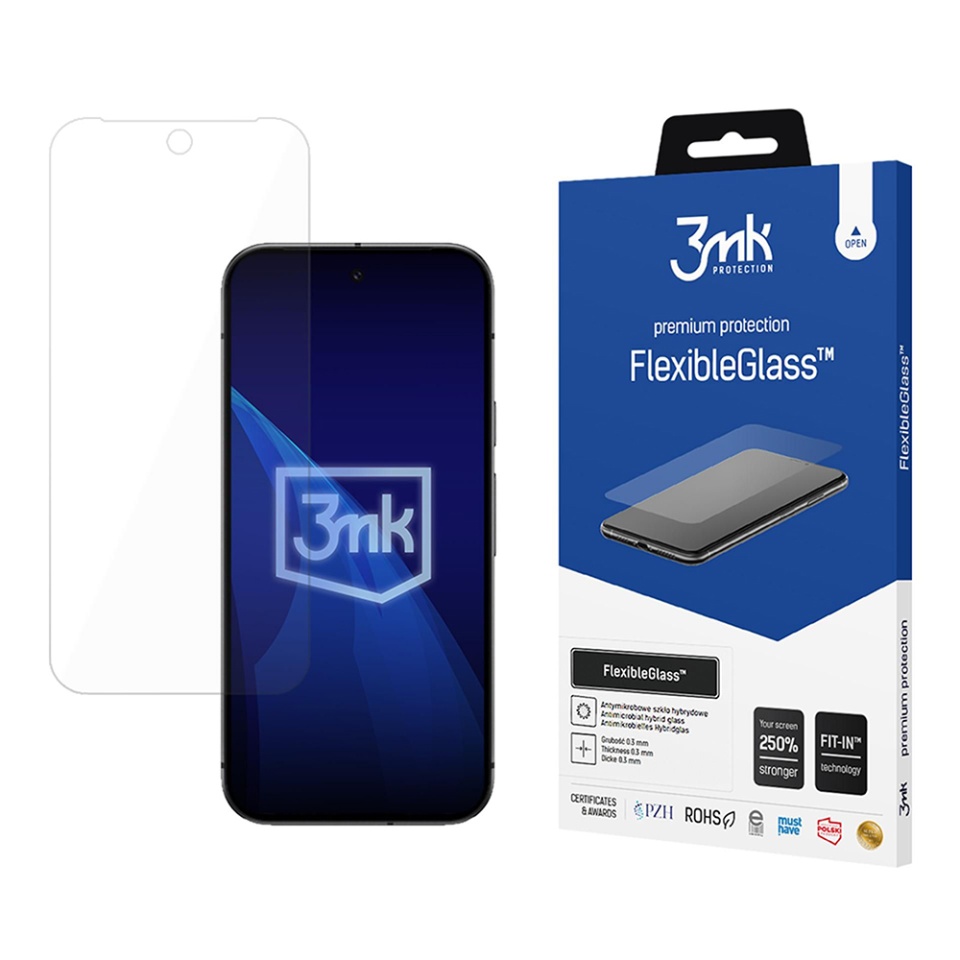 Folie pentru Google Pixel 9a din silicon, 3mk FlexibleGlass, Transparent