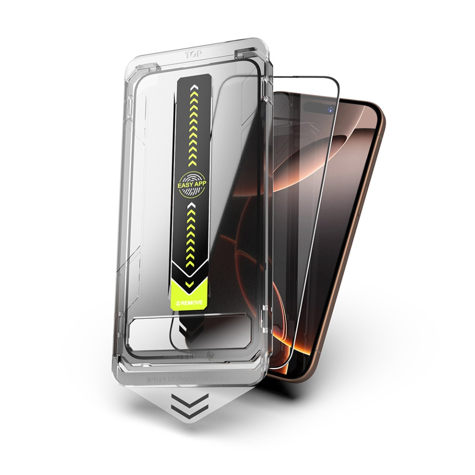 Folie pentru iPhone 15 Pro, SKYDDAR INNOVATION, Sticla Securizata, Ultra HD, TitanGlass, Montare Simplă, set cu sticker, Transparent - 3 | YEO
