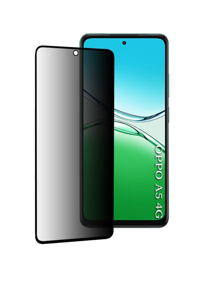 Folie pentru Oppo A5 4G, Anti-spy Ultra HD, Protectie 9H, Montare Simplă, 111D, set cu sticker, Privacy
