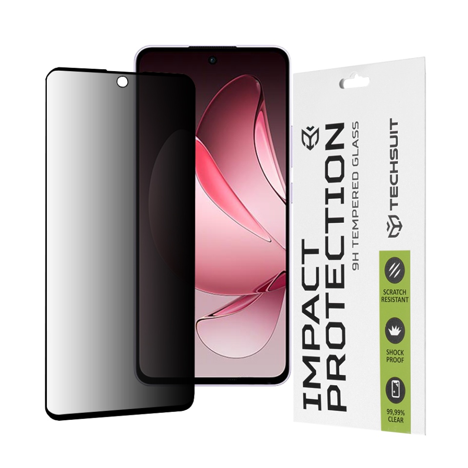 Folie pentru Oppo Reno13 F 4G / Reno13 F 5G / Reno13 FS 5G, Anti-spy Ultra HD, Protectie 9H, Montare Simplă, 111D, Privacy, set cu sticker