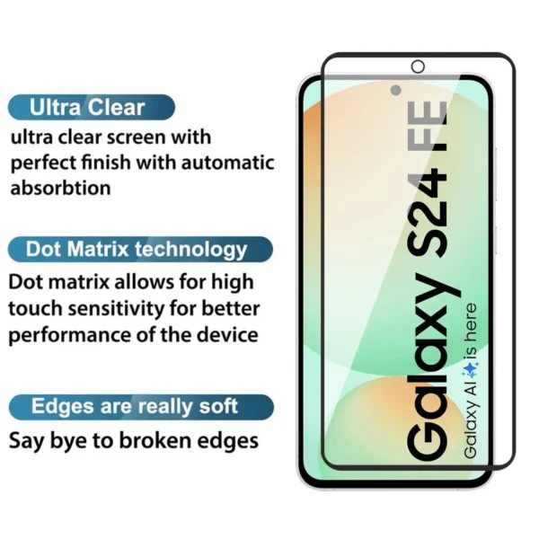 Folie pentru Samsung Galaxy S24 FE, Sticla Securizata, Ultra HD, Protectie 9H, Montare Simplă, SKYDDAR 111D - Transparent - 1 | YEO
