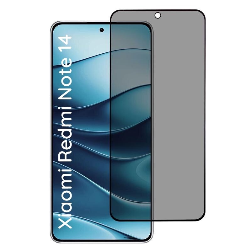 Folie pentru Xiaomi Redmi Note 14 4G, Anti-spy Ultra HD, Protectie 9H, Montare Simplă, SKYDDAR 111D Privacy - Black Frame