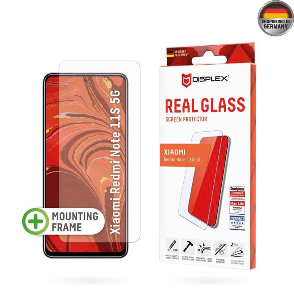Folie Premium pentru Xiaomi Redmi Note 11S 5G, Displex, sticla securizata, cadru de monatare, priectat in Germania, Transparent
